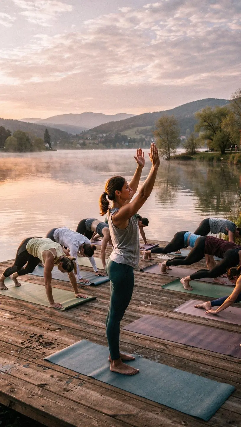 Families enjoying a sunny day at the beach, building sandcastles and playing by the water's edge.